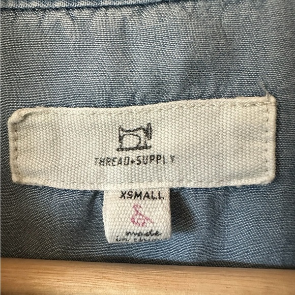 Thread & Supply Soft Blue Denim Button Down Shirt - Picture 3 of 3